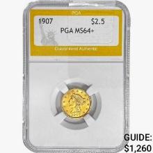1907 $2.50 Gold Quarter Eagle PGA MS64+