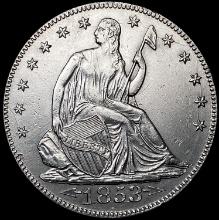 1853 Arws & Rays Seated Liberty Half Dollar UNCIRCULATED