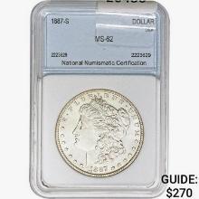 1887-S Morgan Silver Dollar NNC MS62