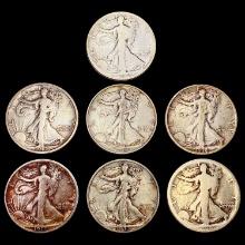 1916-1933 Walking Liberty Half Dollar Collection [7 Coins] LIGHTLY CIRCULATED