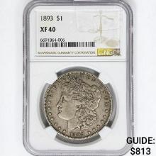 1893 Morgan Silver Dollar NGC XF40
