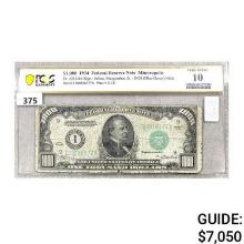 $1,000 Fed. Reserve Note Minneapolis PCGS VG10 Edge Damage
