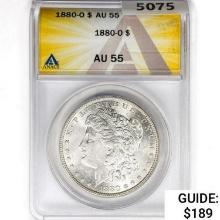 1880-O Morgan Silver Dollar ANACS AU55
