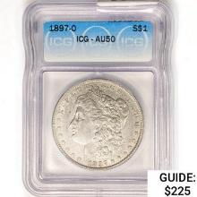 1897-O Morgan Silver Dollar ICG AU50