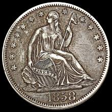 1858 Seated Liberty Half Dollar LIGHTLY CIRCULATED