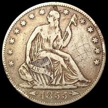 1855-S Arrows Seated Liberty Half Dollar LIGHTLY CIRCULATED