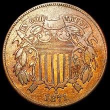 1871 Two Cent Piece CHOICE AU