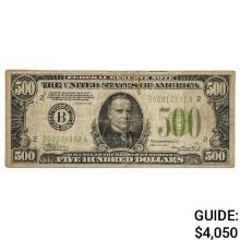 FR. 2201-Blgs 1934 $500 LGS LIGHT GREEN SEAL FRN FEDERAL RESERVE NOTE NEW YORK, NY VERY FINE