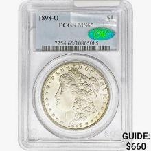 1898-O CAC Morgan Silver Dollar PCGS MS65