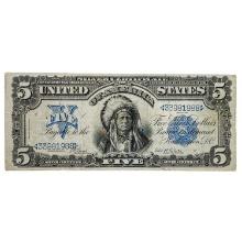 FR. 271 1899 $5 FIVE DOLLARS CHIEF SILVER CERTIFICATE CURRENCY NOTE VERY FINE