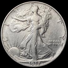 1917-S Walking Liberty Half Dollar CLOSELY UNCIRCULATED