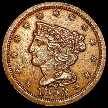 1853 C-1 Braided Hair Half Cent CLOSELY UNCIRCULATED