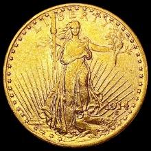 1914-S $20 Gold Double Eagle CLOSELY UNCIRCULATED
