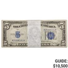 PACK OF (100) 1934 $5 FIVE DOLLAR SILVER CERTIFICATES CURRENCY NOTES GEM UNCIRCULATED