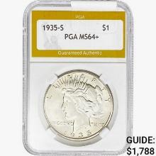 1935-S Silver Peace Dollar PGA MS64+