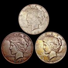 (3)  Silver Peace Dollars HIGH GRADE
