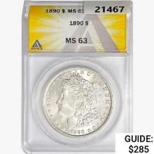 1890 Morgan Silver Dollar ANACS MS63