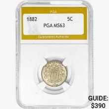 1882 Shield Nickel PGA MS63