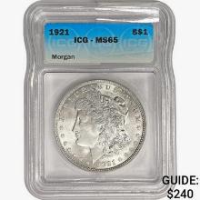 1921 Morgan Silver Dollar ICG MS65