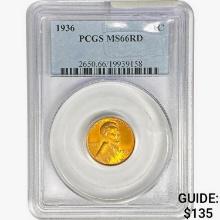 1936 Wheat Cent PCGS MS66 RD