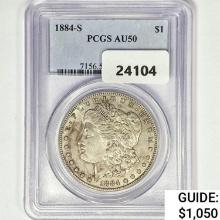 1884-S Morgan Silver Dollar PCGS AU50