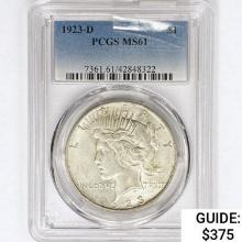 1923-D Silver Peace Dollar PCGS MS61