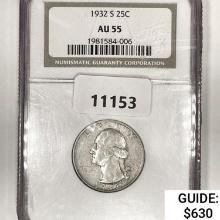 1932-S Washington Silver Quarter NGC AU55