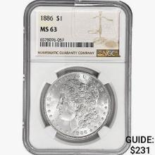 1886 Morgan Silver Dollar NGC MS63