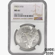 1923-D Silver Peace Dollar NGC MS61