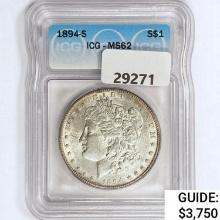 1894-S Morgan Silver Dollar ICG MS62