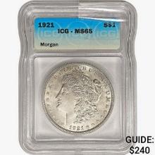 1921 Morgan Silver Dollar ICG MS65