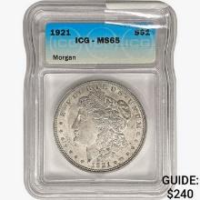 1921 Morgan Silver Dollar ICG MS65