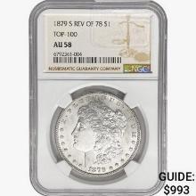1879-S 7TF Rev 78 Morgan Silver Dollar NGC AU50 Top-100