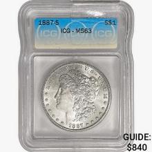 1887-S Morgan Silver Dollar ICG MS63