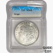 1921 Morgan Silver Dollar ICG MS65