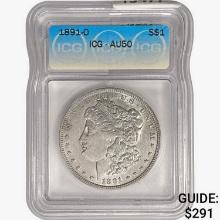 1891-O Morgan Silver Dollar ICG AU50