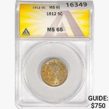 1912 Liberty Victory Nickel ANACS MS65