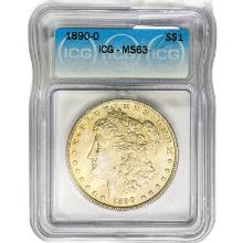 1890-O Morgan Silver Dollar ICG MS63