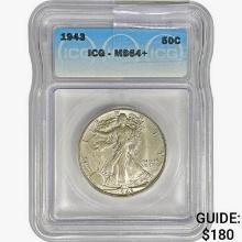 1943 Walking Liberty Half Dollar ICG MS64+