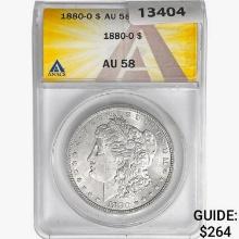 1880-O Morgan Silver Dollar ANACS AU58