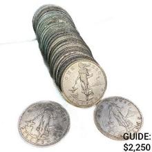1908 US Philippines Silver Peso Roll (25 Coins)