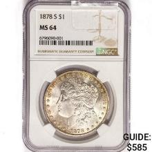 1878-S Morgan Silver Dollar NGC MS64