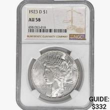 1923-D Silver Peace Dollar NGC AU58