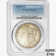 1890-S Morgan Silver Dollar PCGS MS64