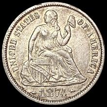 1874 Seated Liberty Dime HIGH GRADE