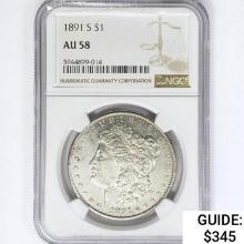 1891-S Morgan Silver Dollar NGC AU58