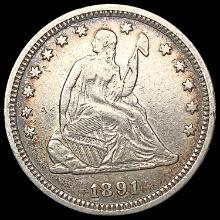 1891 Seated Liberty Quarter CLOSELY UNCIRCULATED