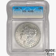 1887-S Morgan Silver Dollar ICG AU55