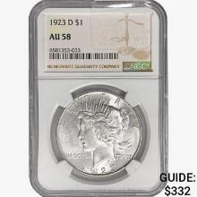 1923-D Silver Peace Dollar NGC AU58