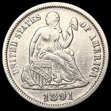 1891-O Seated Liberty Dime CLOSELY UNCIRCULATED